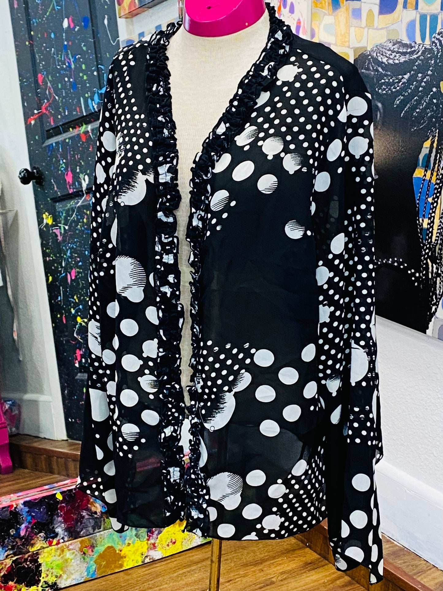 Vintage Polka Dot Light Duster