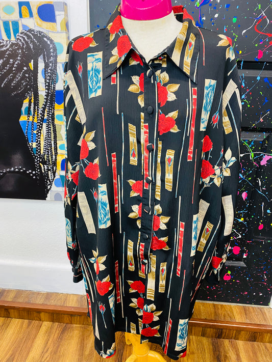 Vintage Floral Long Sleve Blouse (22)
