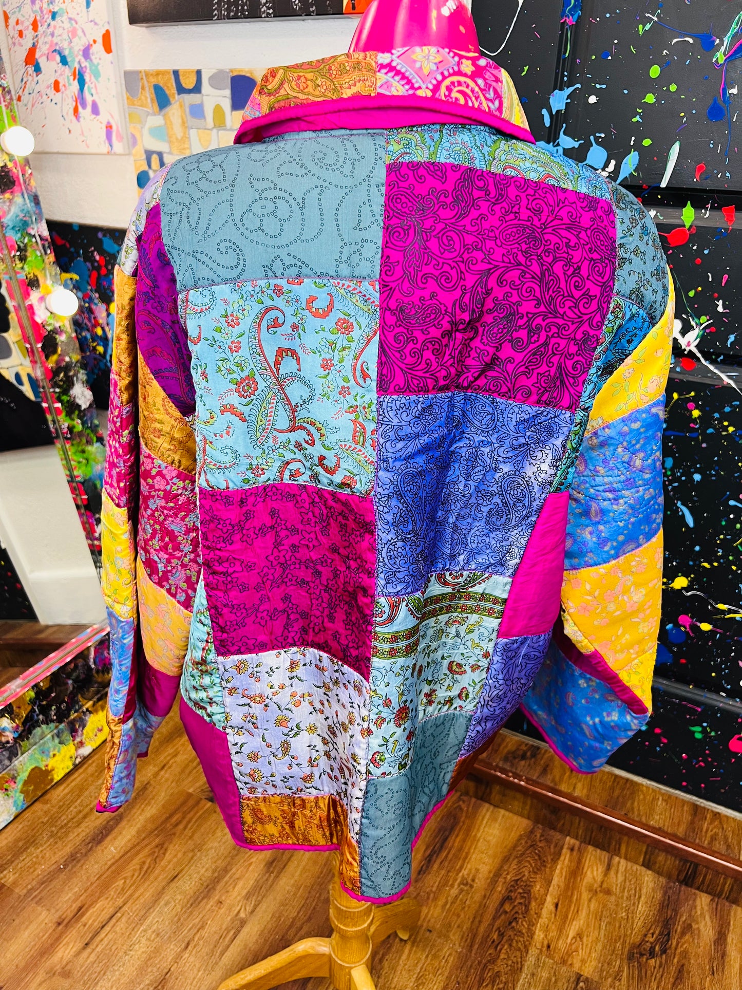 100% Silk Quilt Style Blazer