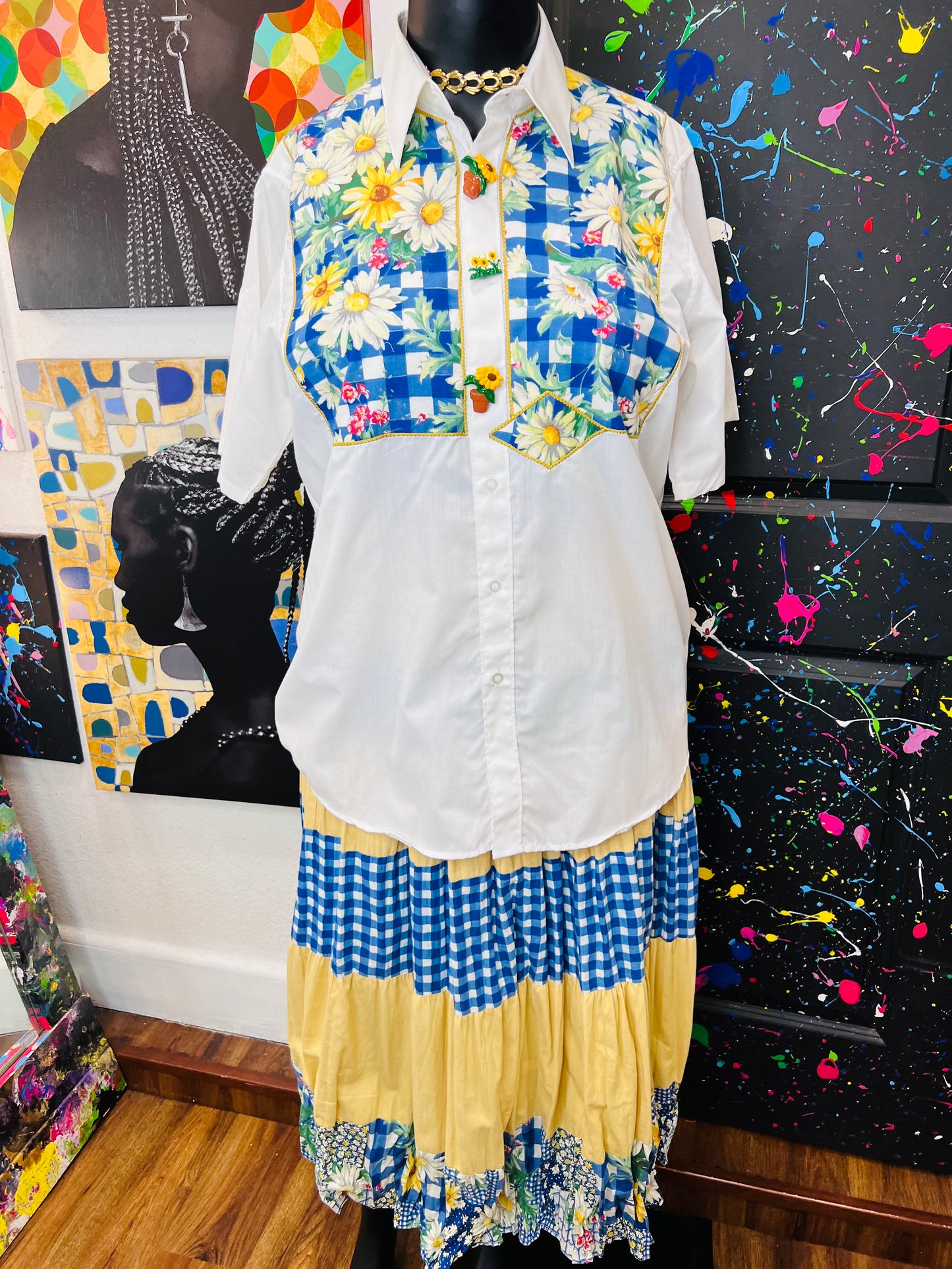 Vintage Daisy Skirt Set