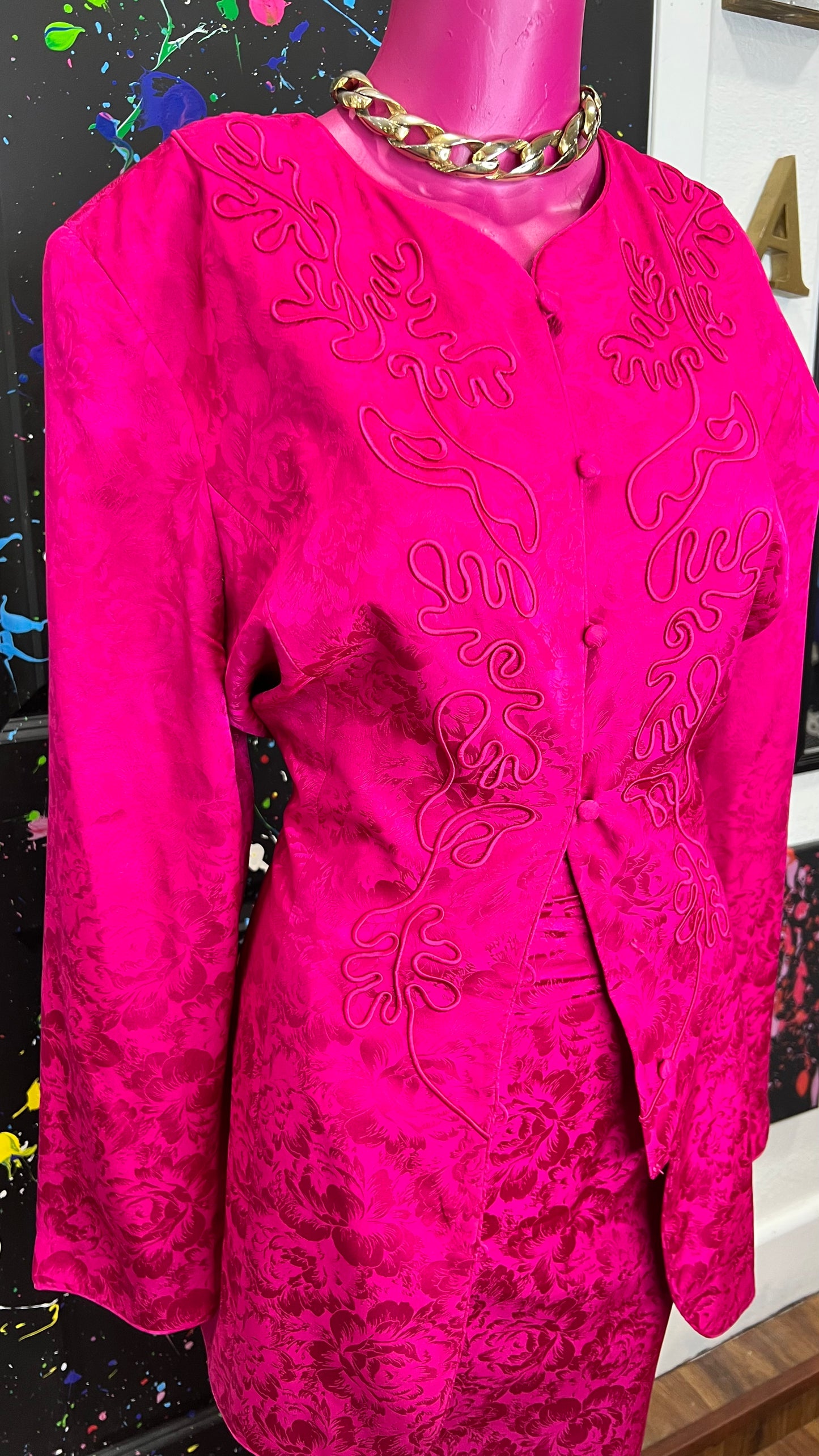 Vintage Maggie London 100% Silk Suit