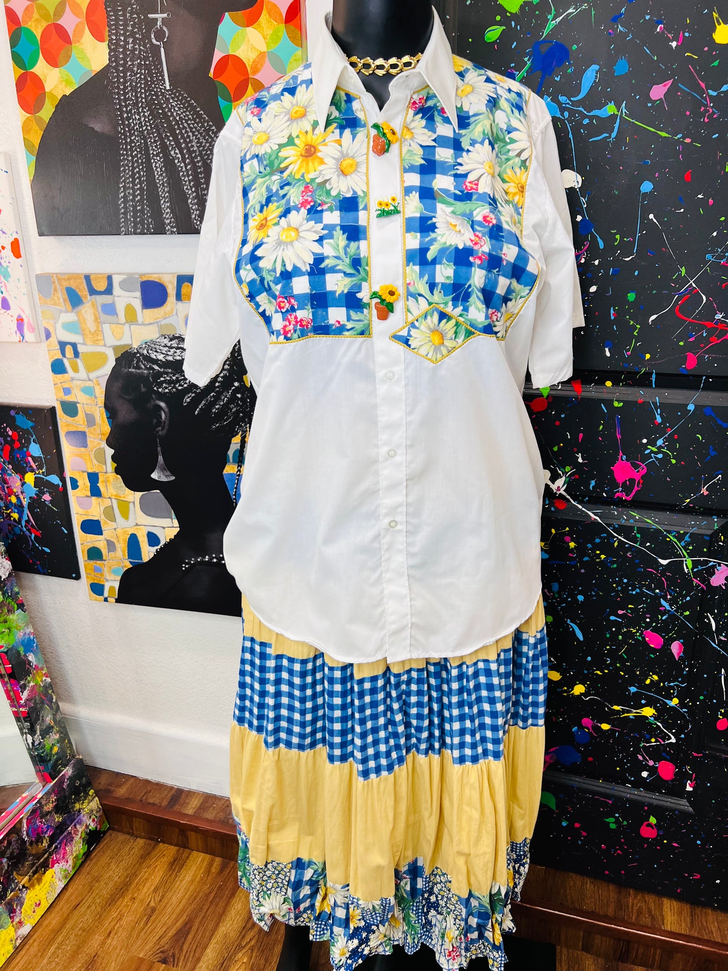 Vintage Daisy Skirt Set