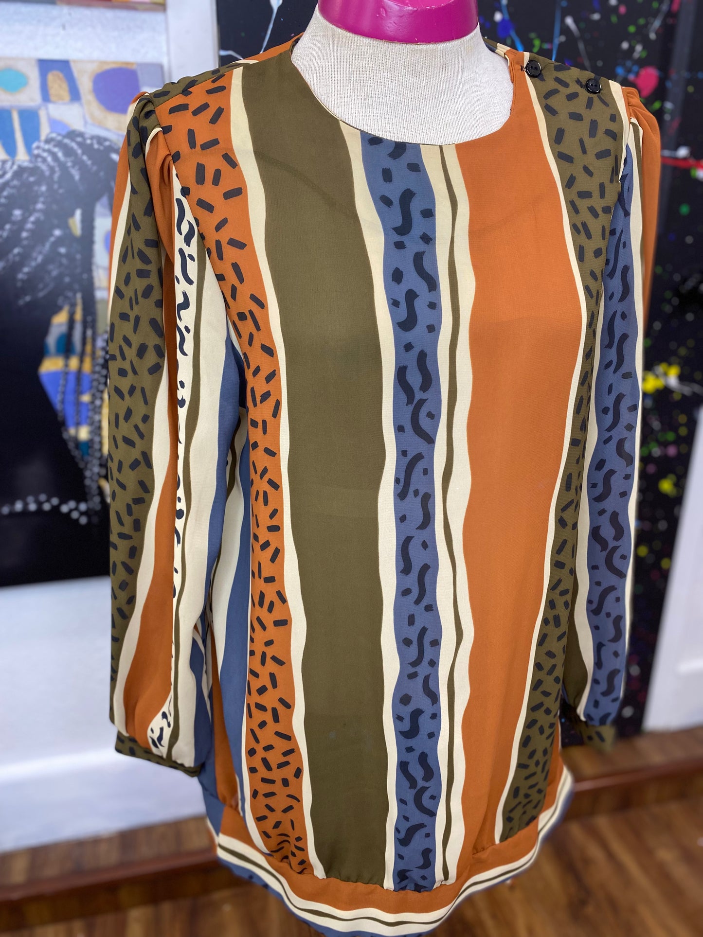 Vintage Animal Print Blouse