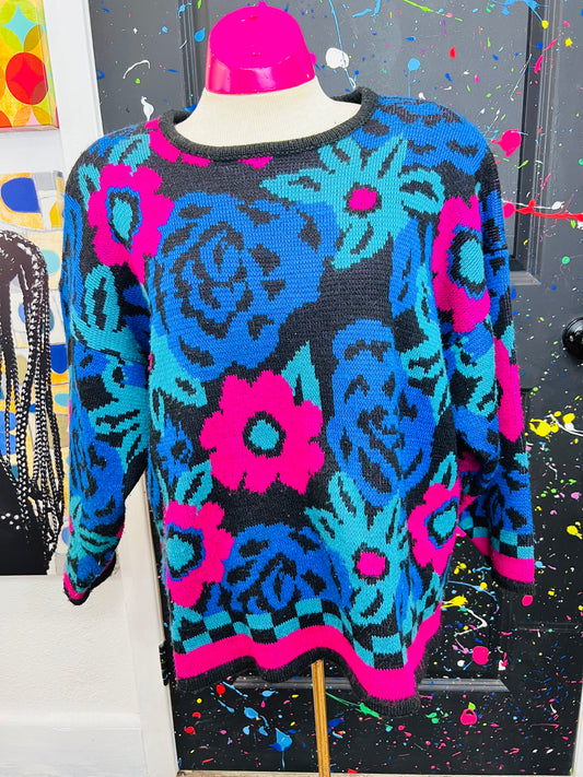 Vintage Floral Knitted Sweater (16)