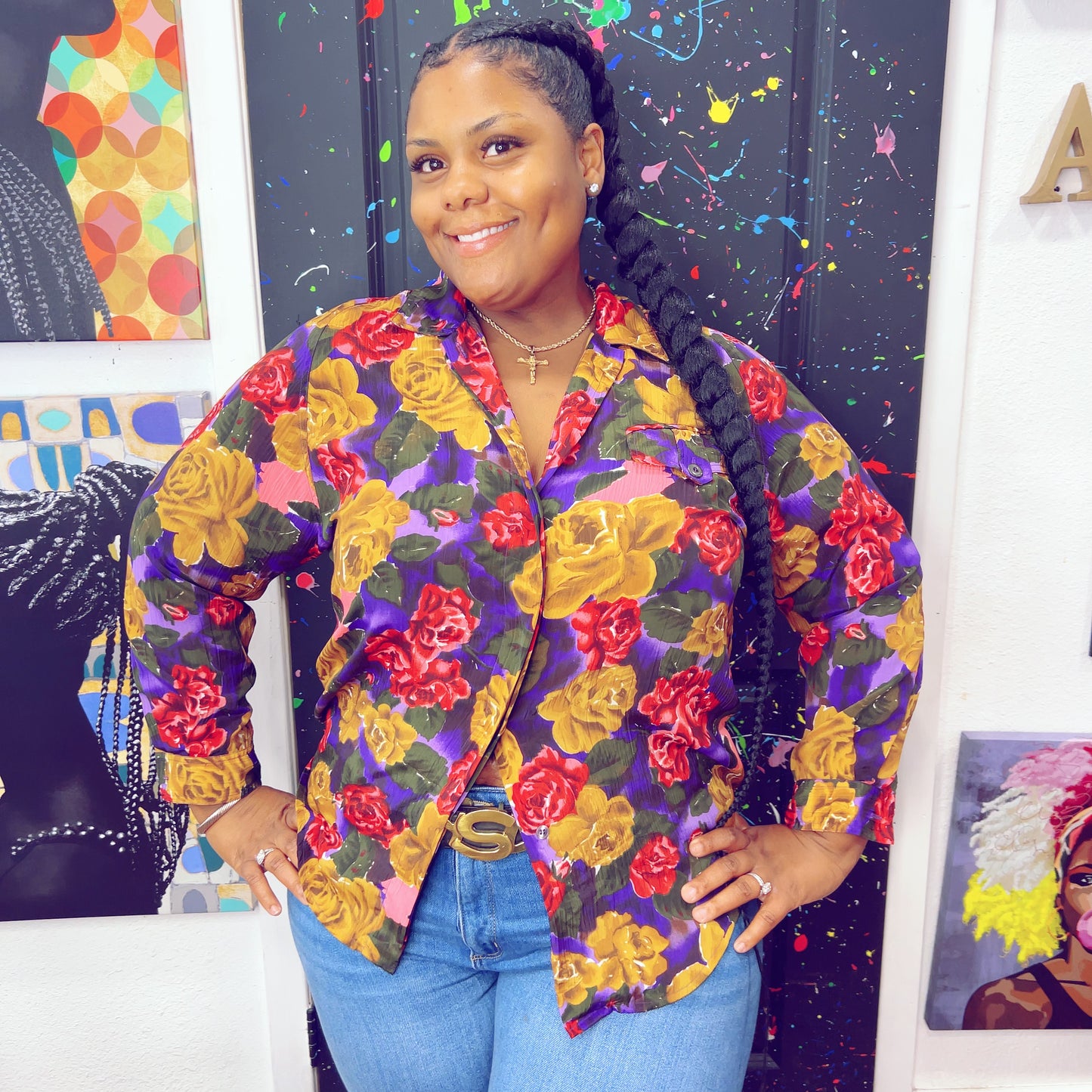Vintage Floral Blouse