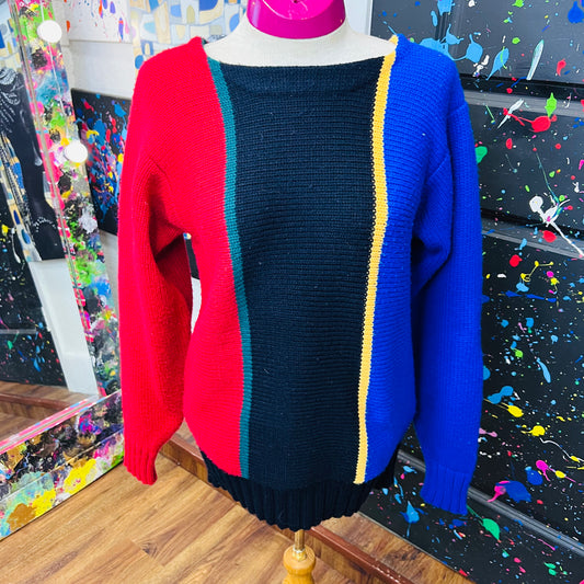 Vintage Color block Sweater (12)