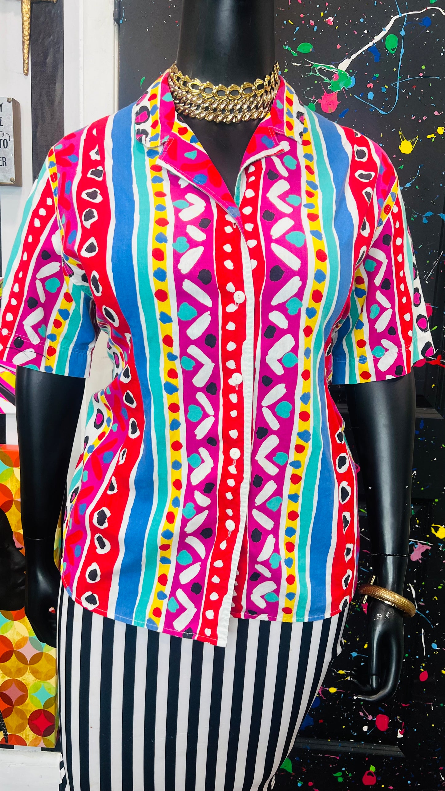 Vintage Cotton Abstract Blouse (20)