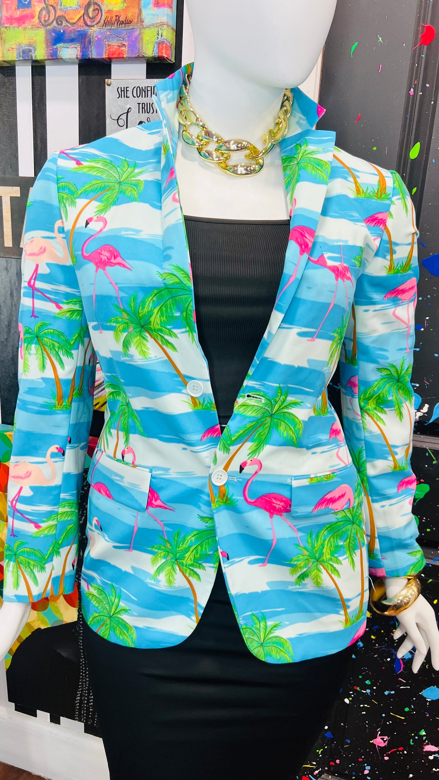 Tropical Flamingo Blazer (12)