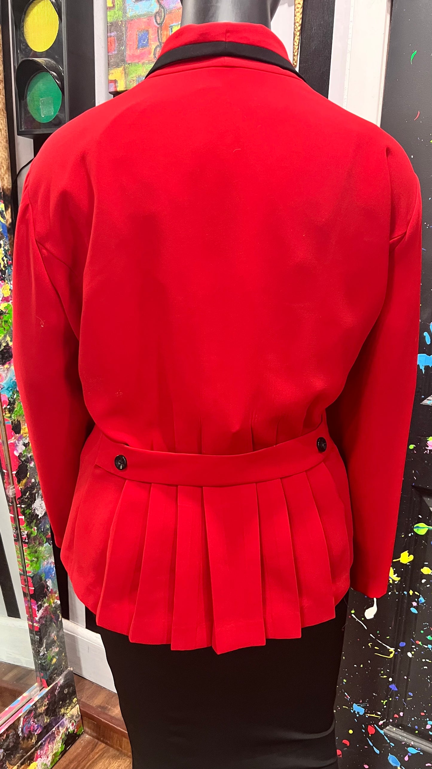 Vintage Black & Red Blazer (24W)