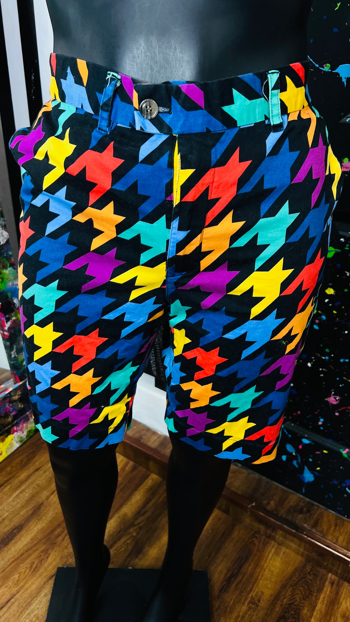 Vintage Inspired Color Block Shorts (14)