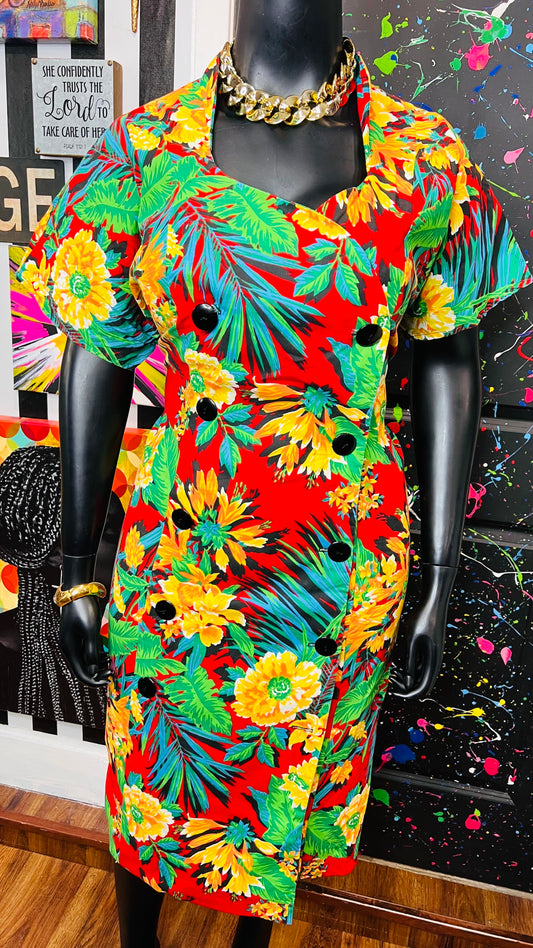 Vintage Vibrant Floral Dress (22)