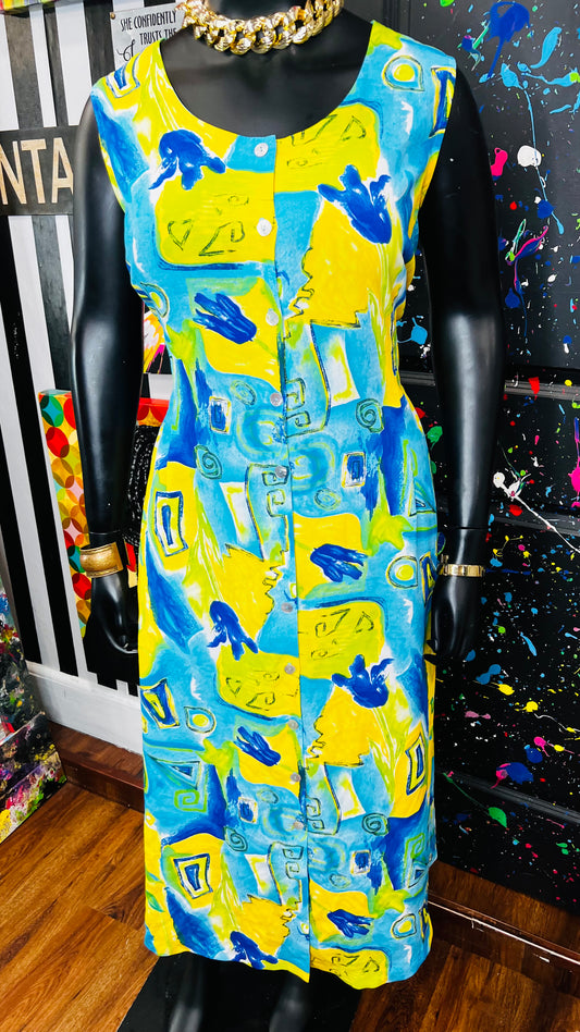 Vintage Abstract Sleeveless Spring Dress (18)