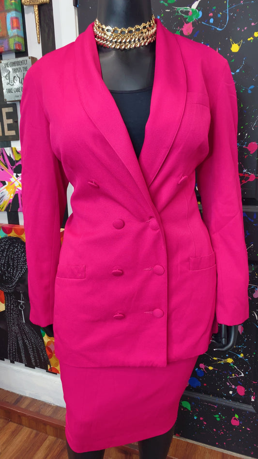 Vintage Pink Blazer & Skirt Set (20)