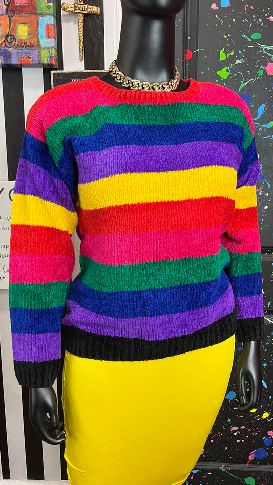 Vintage Striped Rainbow Sweater (16)