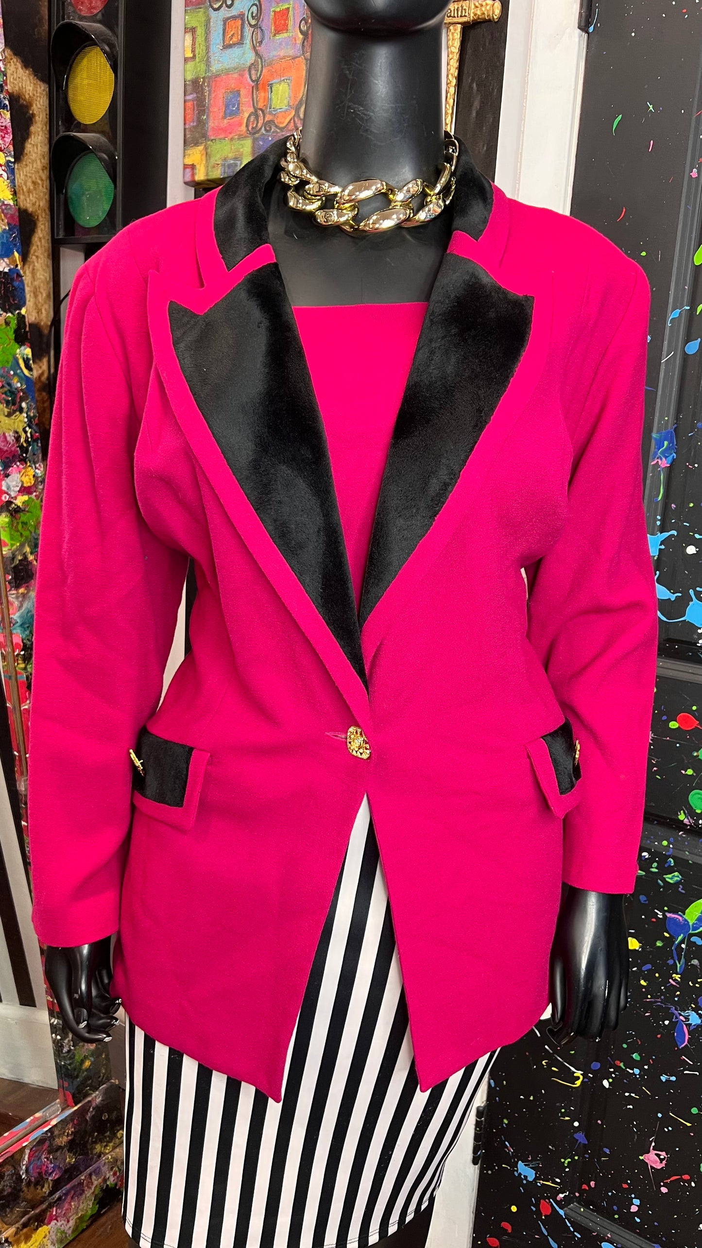 Vintage Pink & Black Blazer (24)