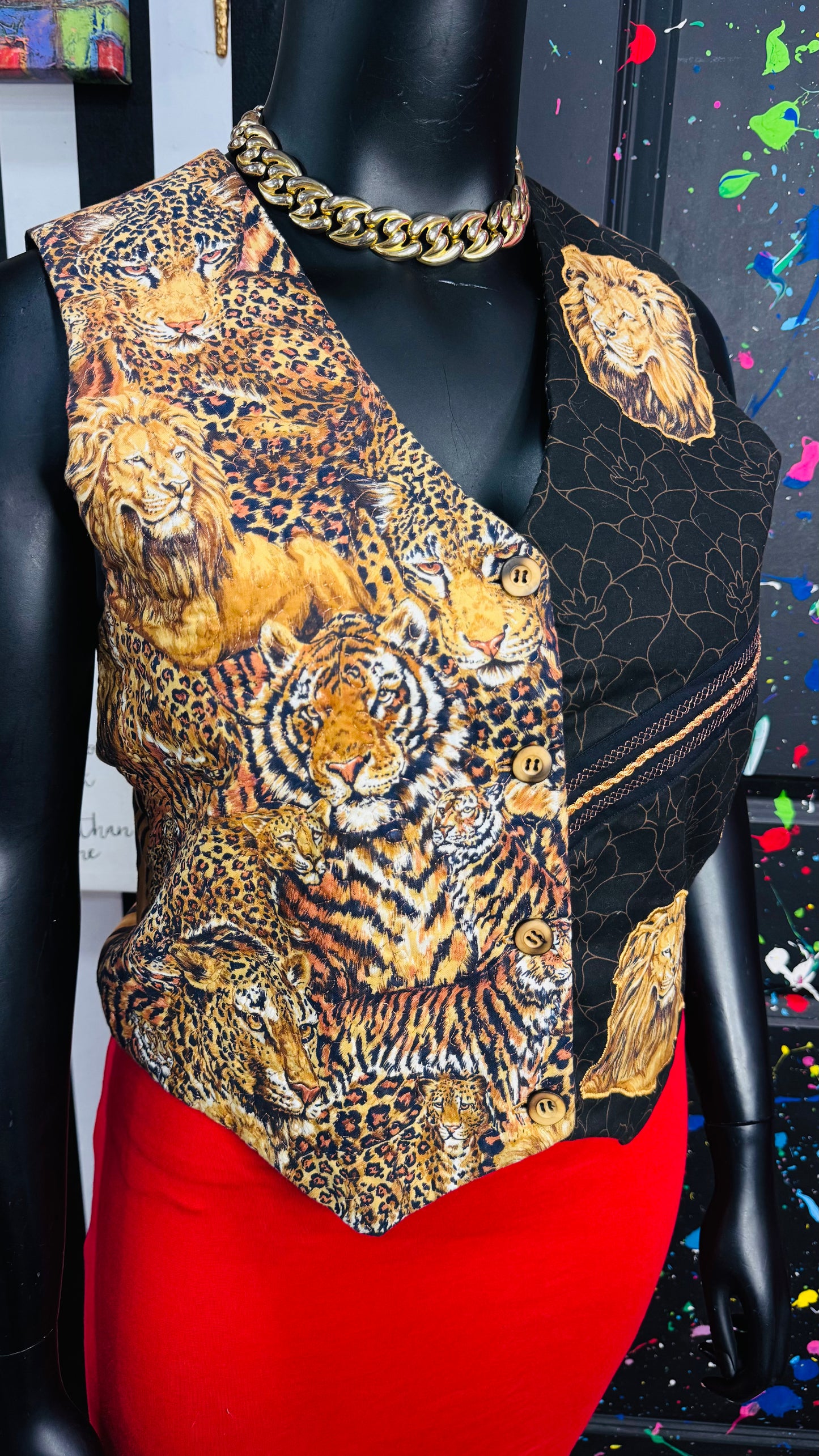 Vintage Animal Print Vest (12)