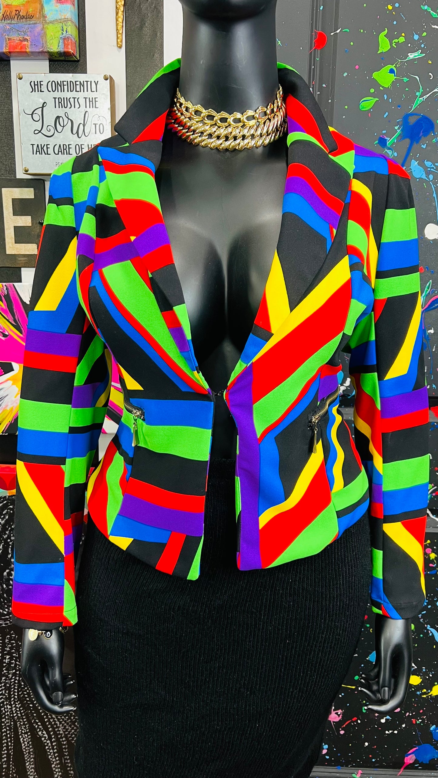 Colorful Cropped Blazer (16/18)