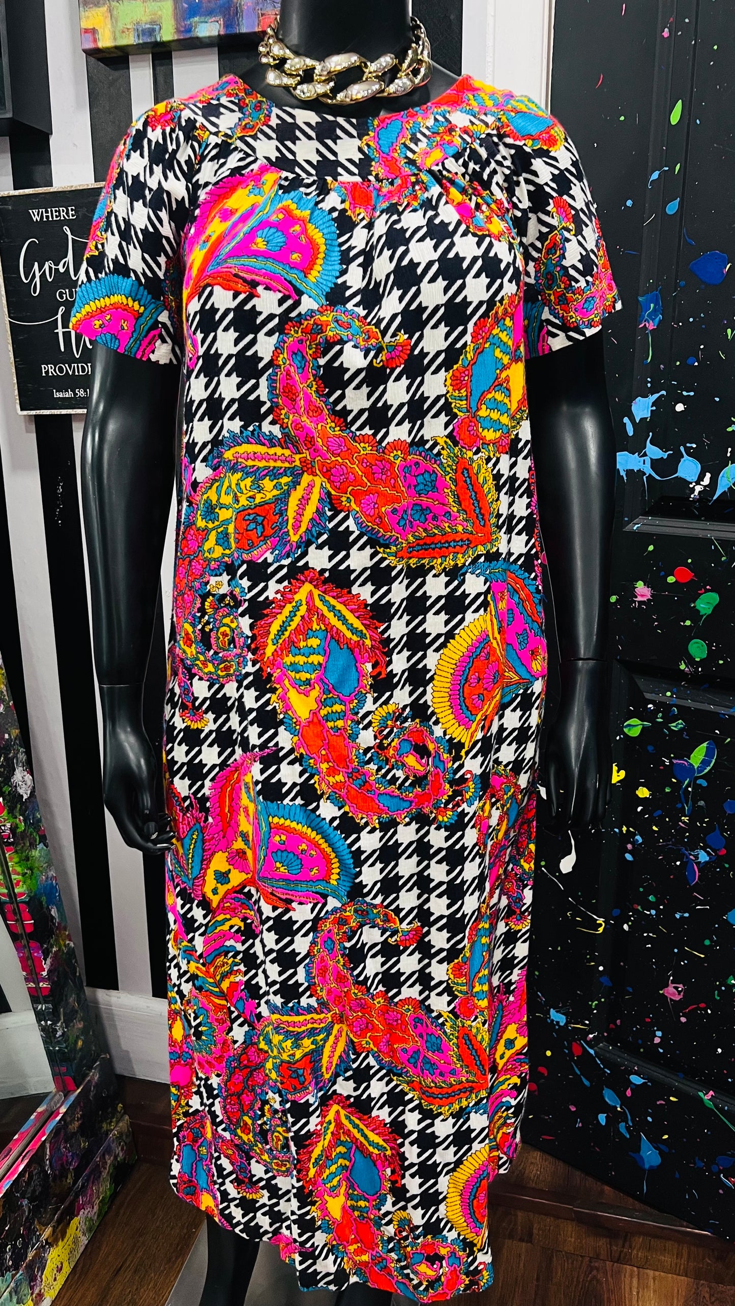 Vintage Paisley & Mix Print Dress (12)