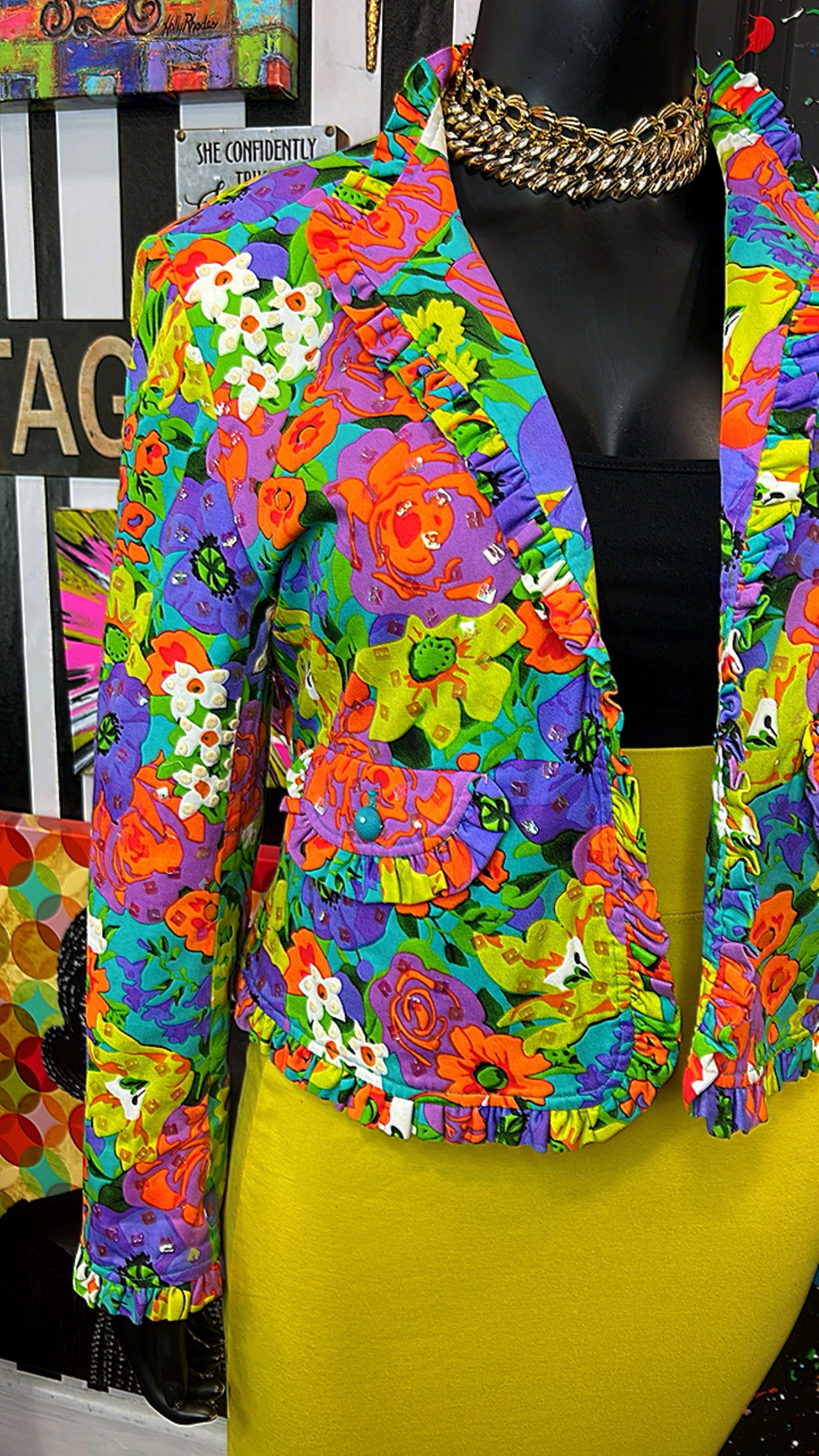 Vintage Sequin Floral Jacket (14)