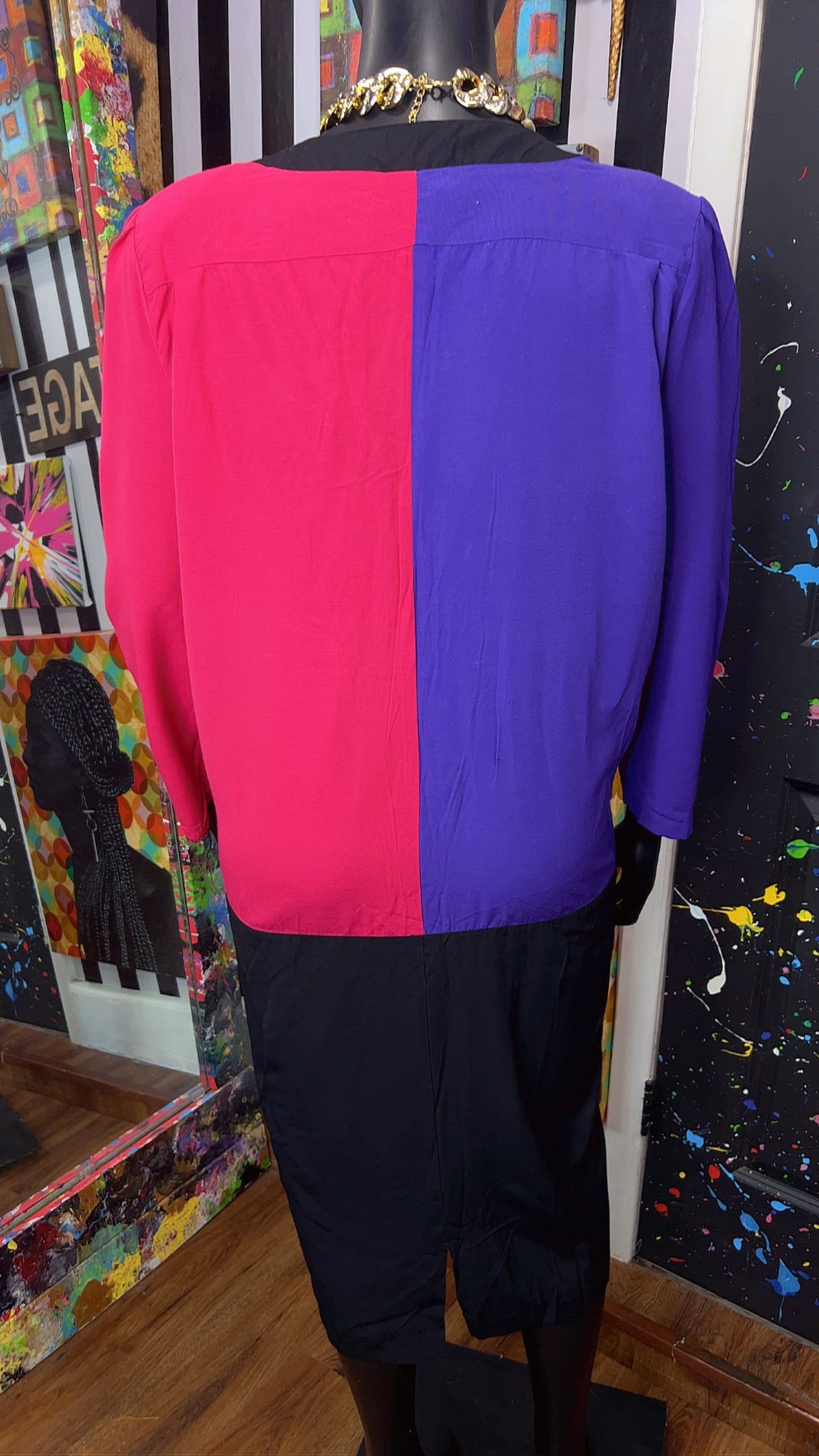 Vintage Color Block Dress (24)