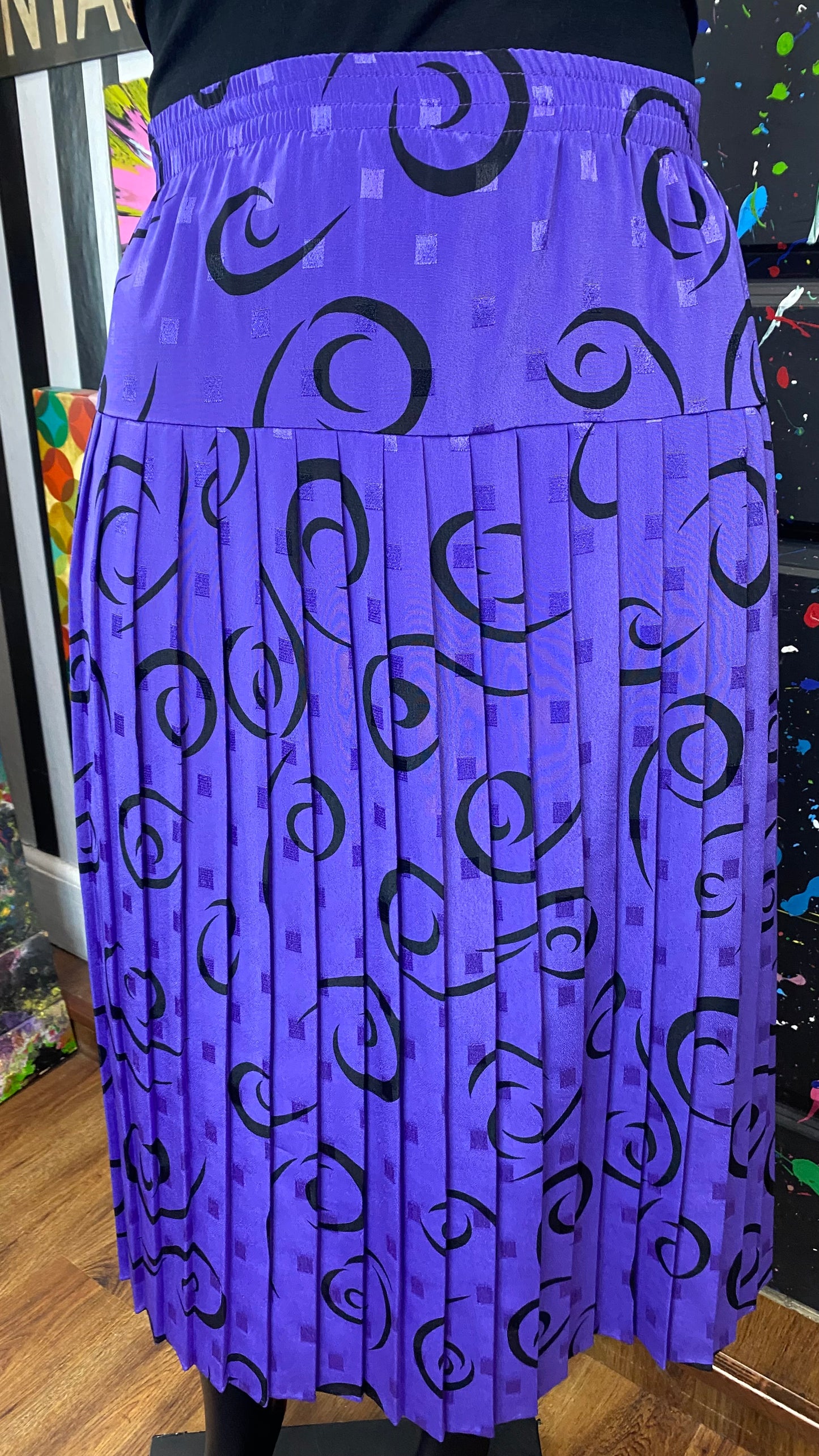 Vintage Purple & Black 80’s Skirt (24)