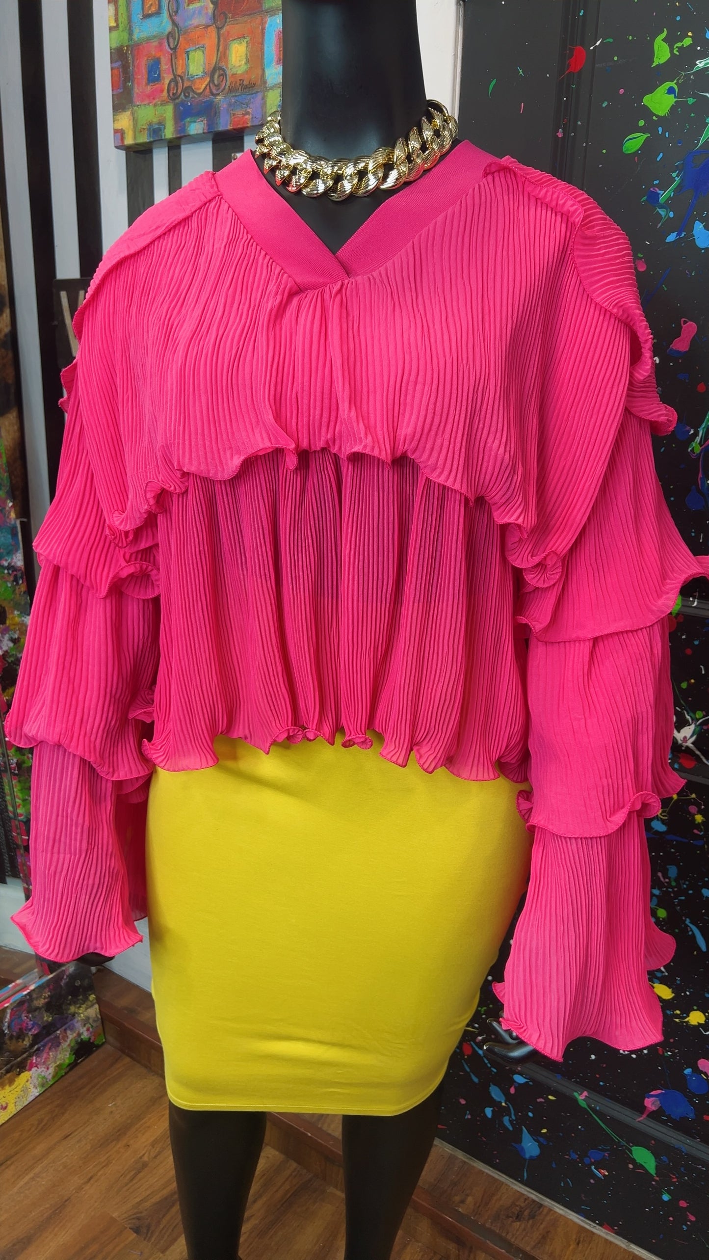 Layered Pink Cropped Blouse (18)