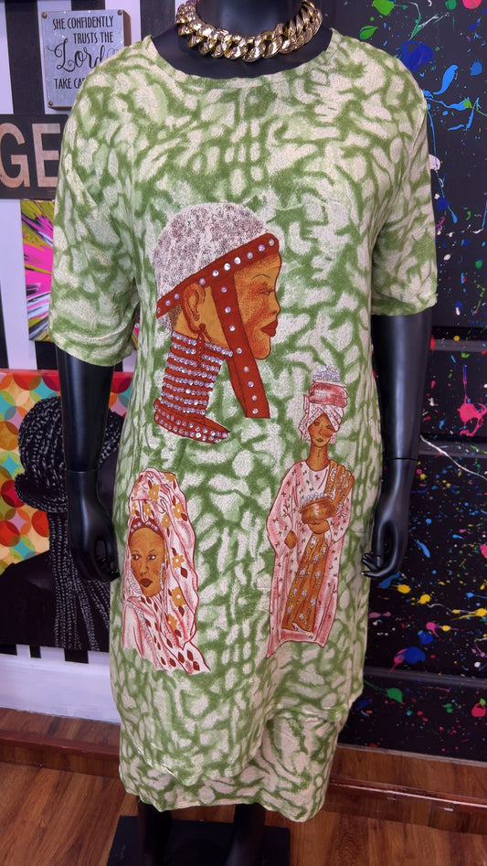 Vintage Traditional African Sequin Layered Dress- Deadstock New w/ Tags (16/18)