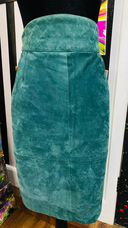 Vintage G III Suede Genuine Leather Skirt (16)