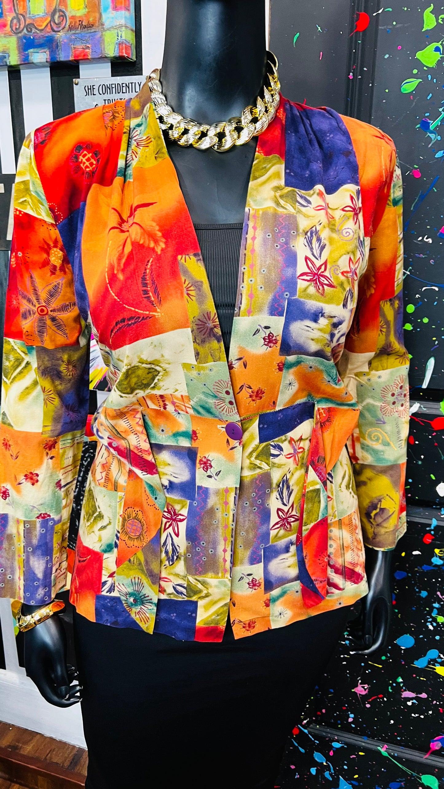 Vintage Rayon Abstact 90’s Blazer (12)