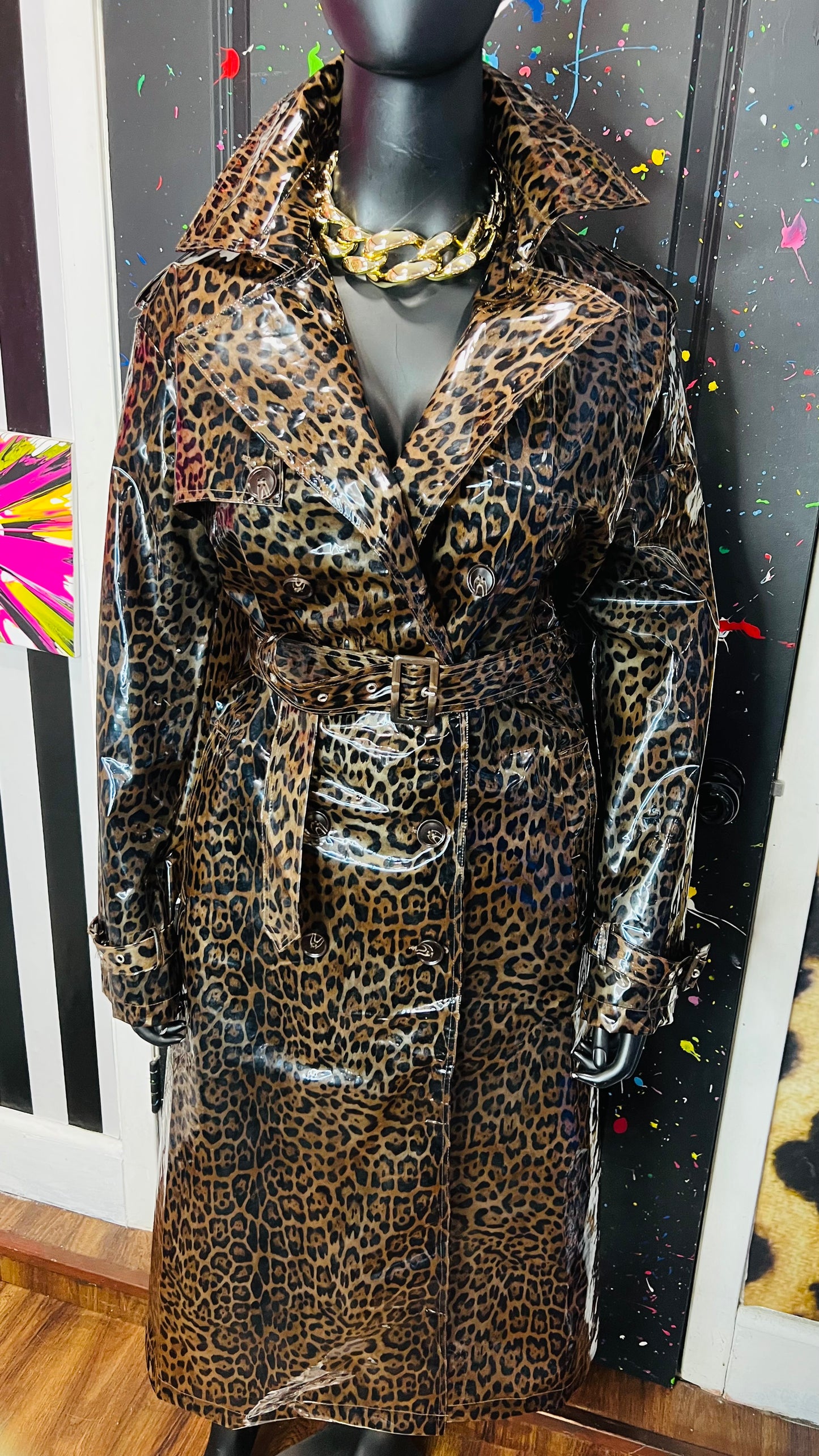 New w/ Tags Leopard Print Rayon Coat (22)