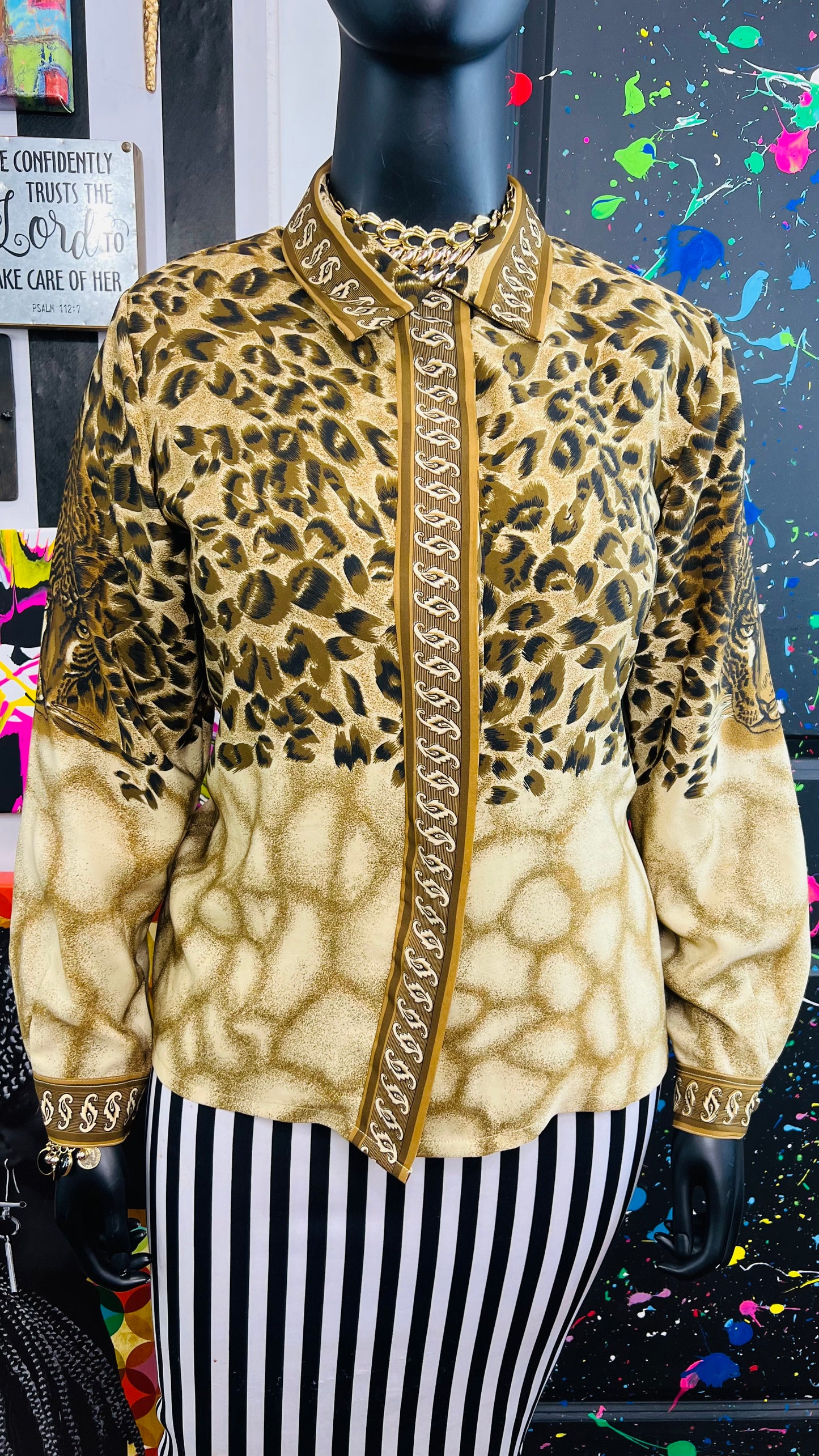 Vintage Tiger Polyester Blouse (16)