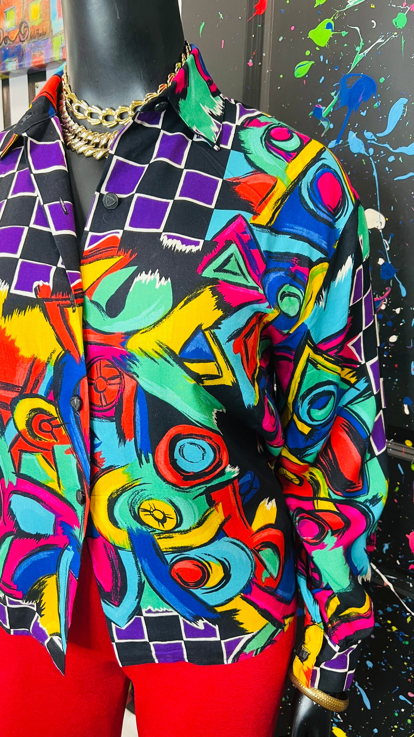 Vintage Abstract 80’s Blouse (14/16)