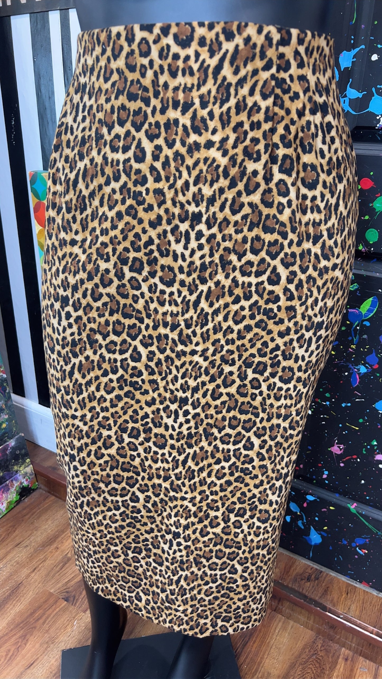 Vintage Cheetah Print Office Skirt (18W)