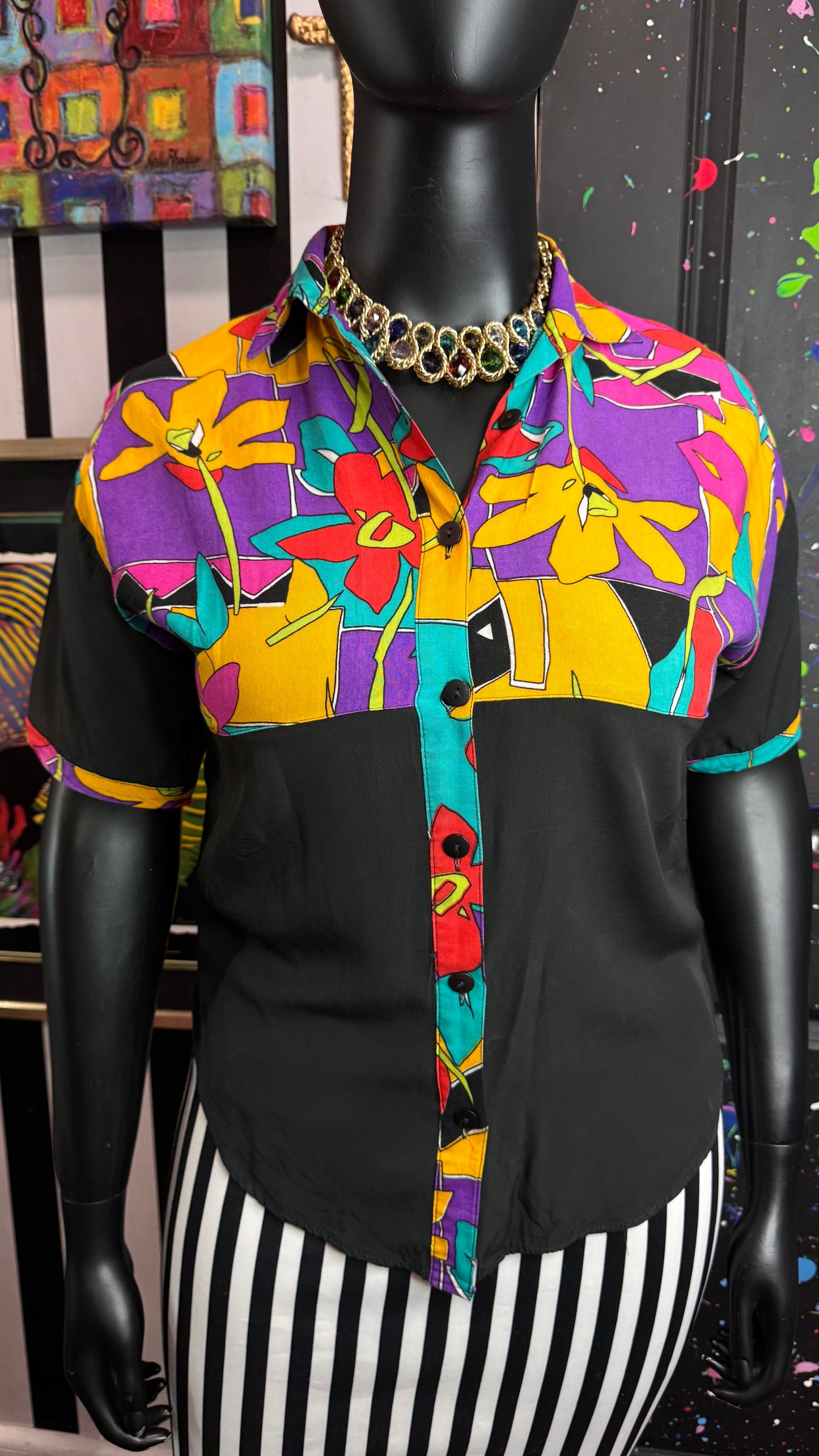 Vintage 90s Style Floral Blouse (16)