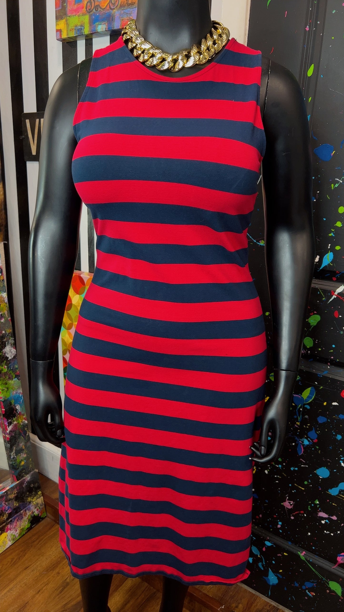 Navy Blue & Red Dress (14)
