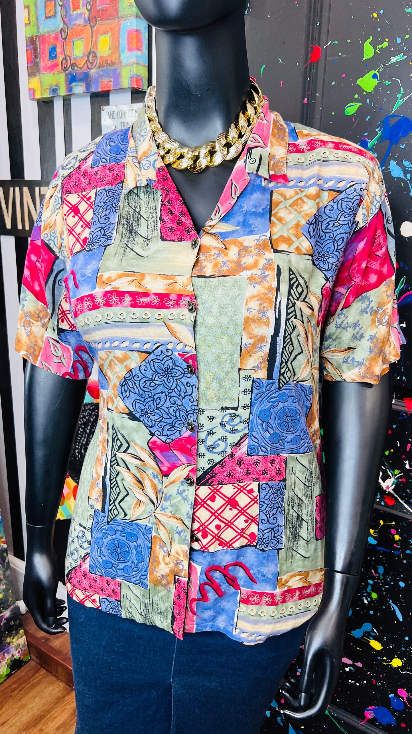 Vintage Rayon 90’s Blouse (18)