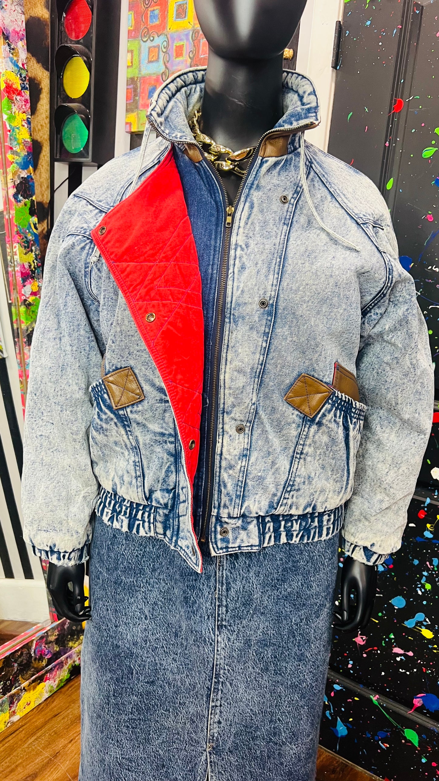 Vintage 80s/90s Acid Wash Denim Jacket (20)