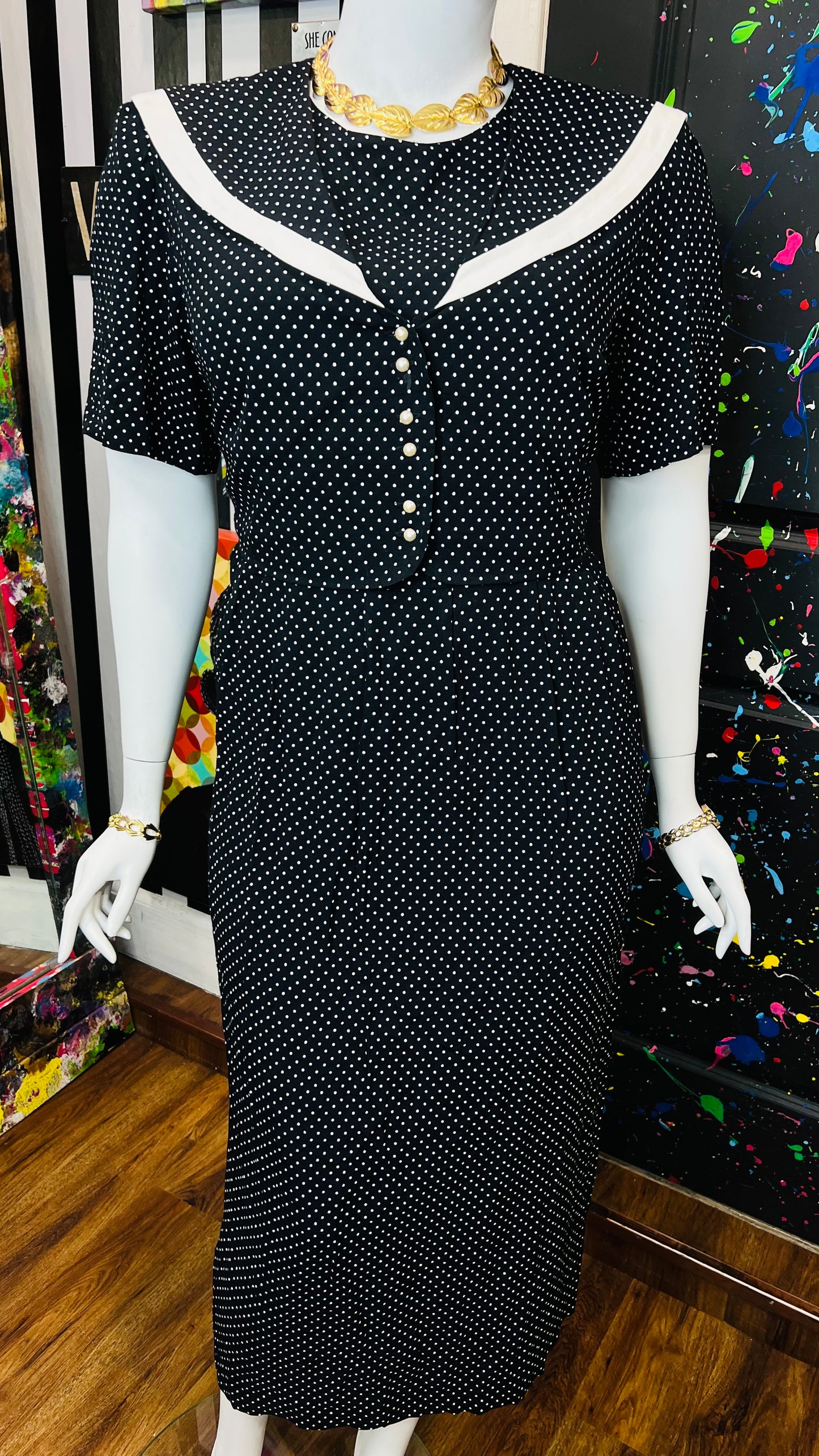 Vintage Polka Dot Sailor Dress (18)