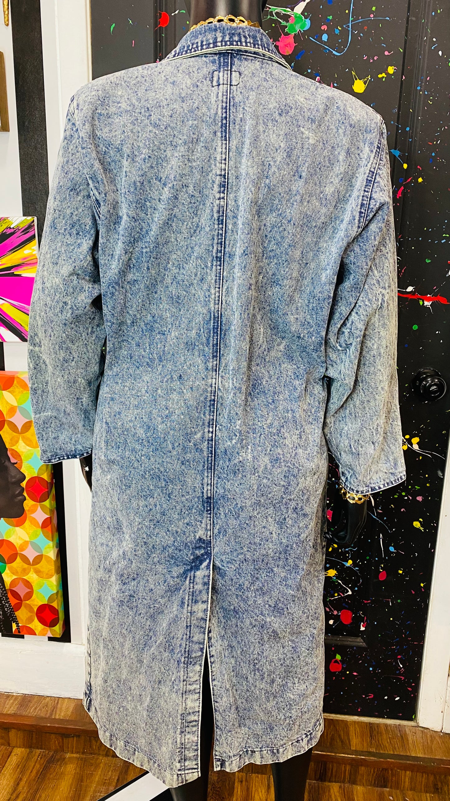 Vintage Acid Wash Denim Duster (16)