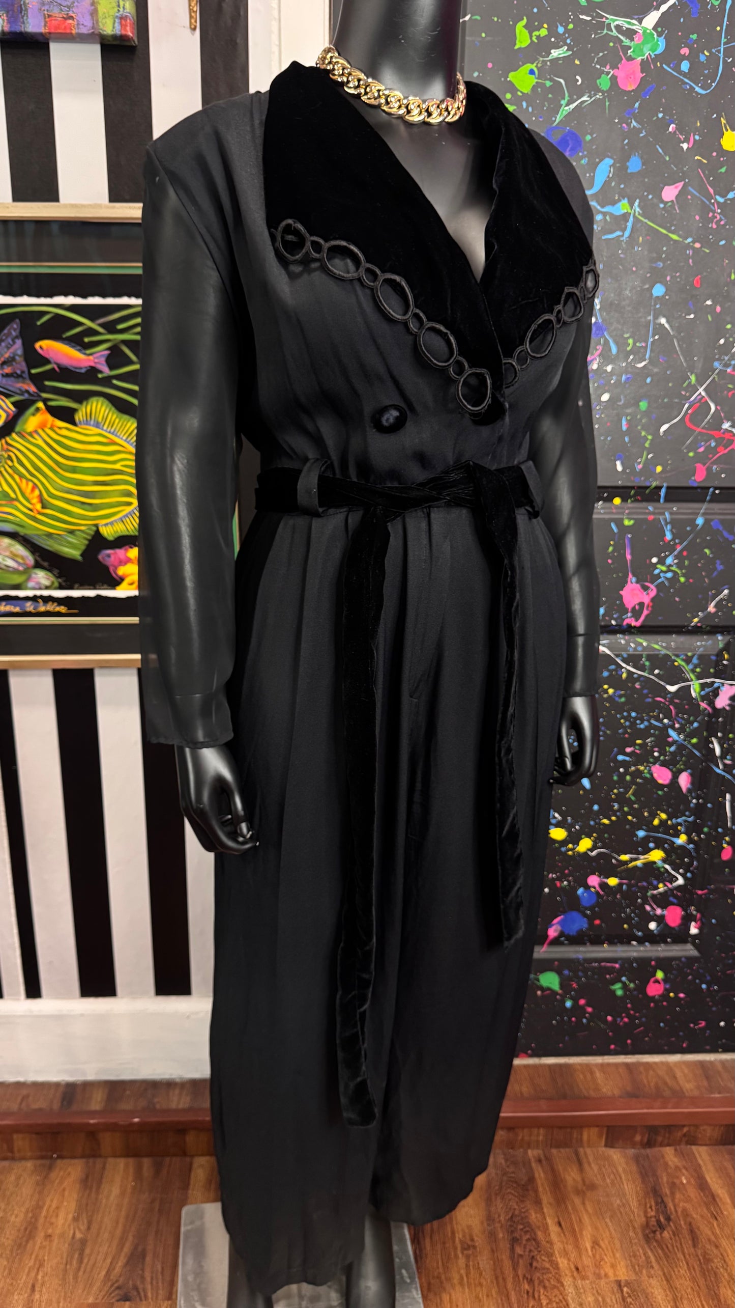 Vintage Black Sheer Arms Jumpsuit (22)