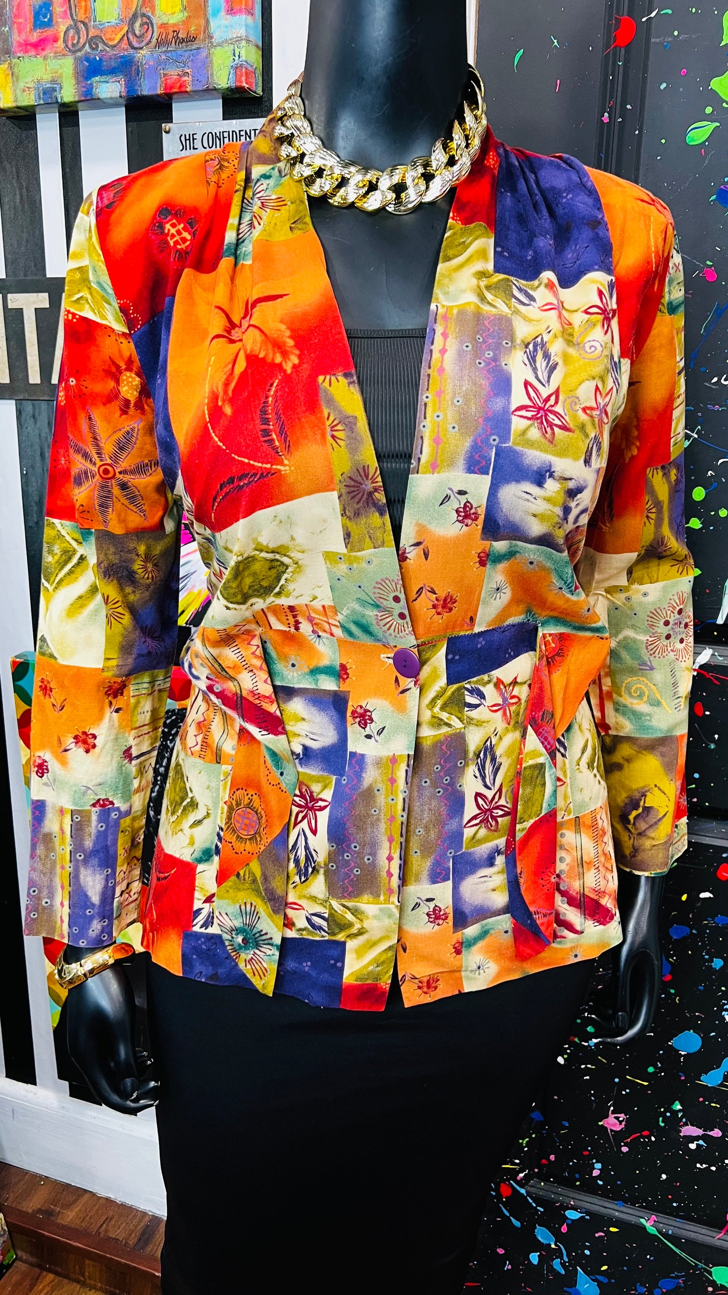 Vintage Rayon Abstact 90’s Blazer (12)