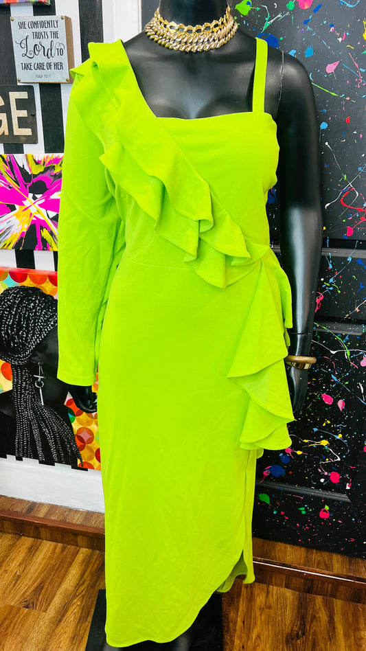Green One Shoulder Ashley Stewart Dress- New with Tags (22/24)