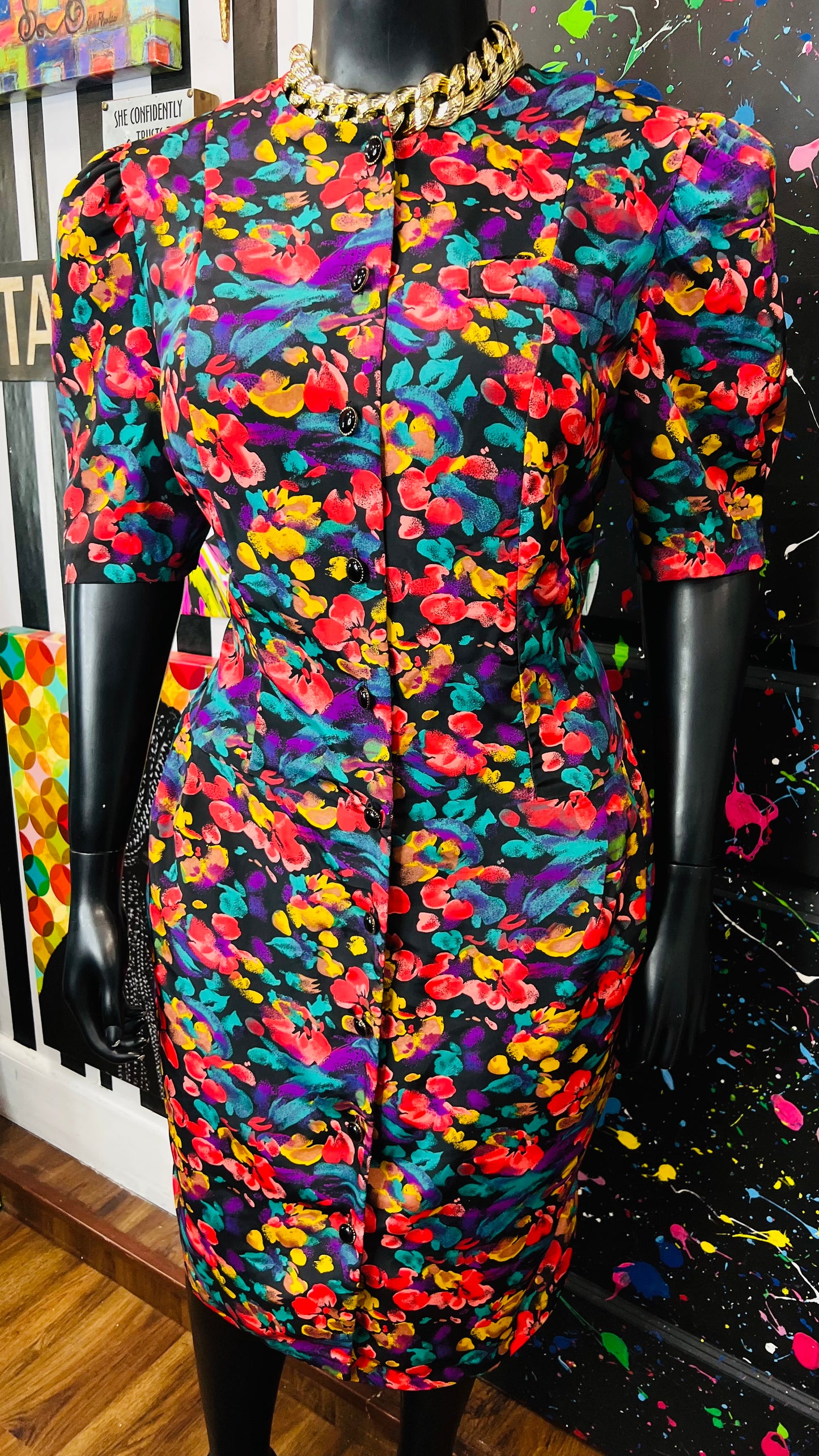 Vintage Floral Dress (18W)