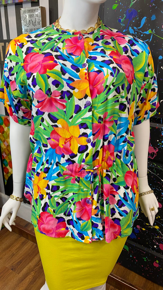 Vintage Oscar Dela Renta Drawstring Blouse (20)