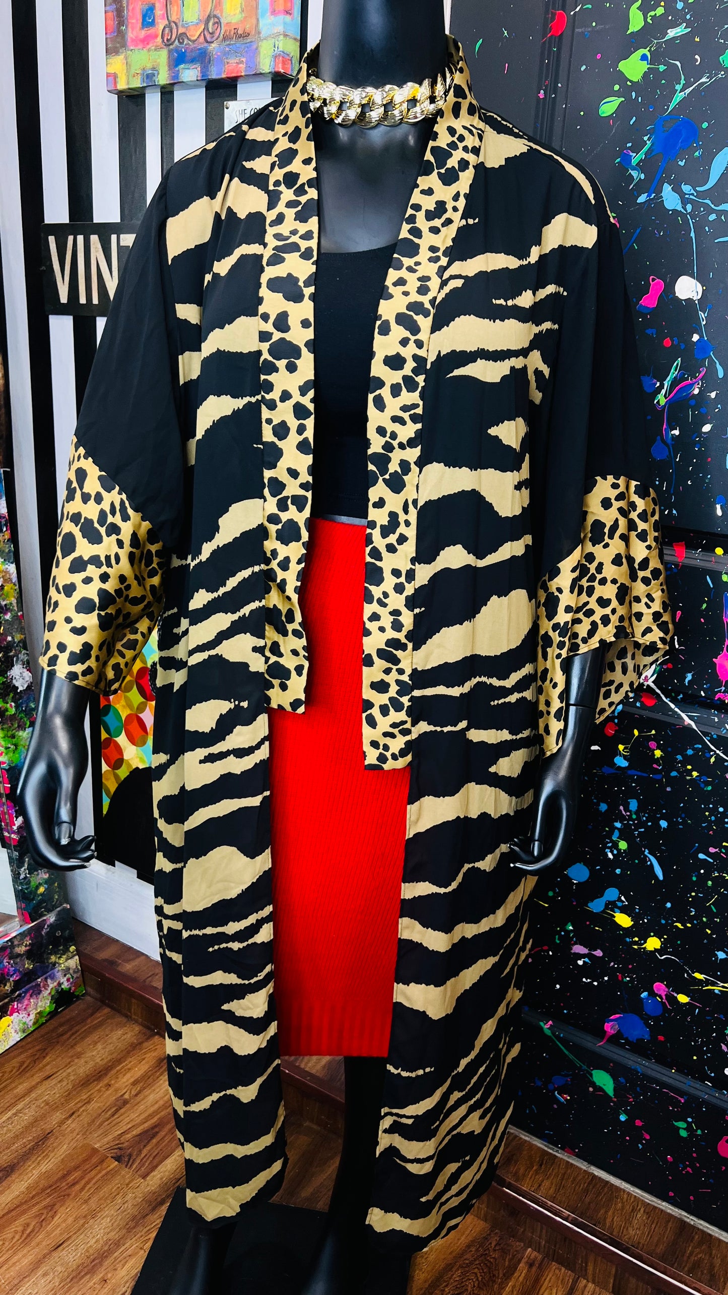 Animal Print Duster (OS)