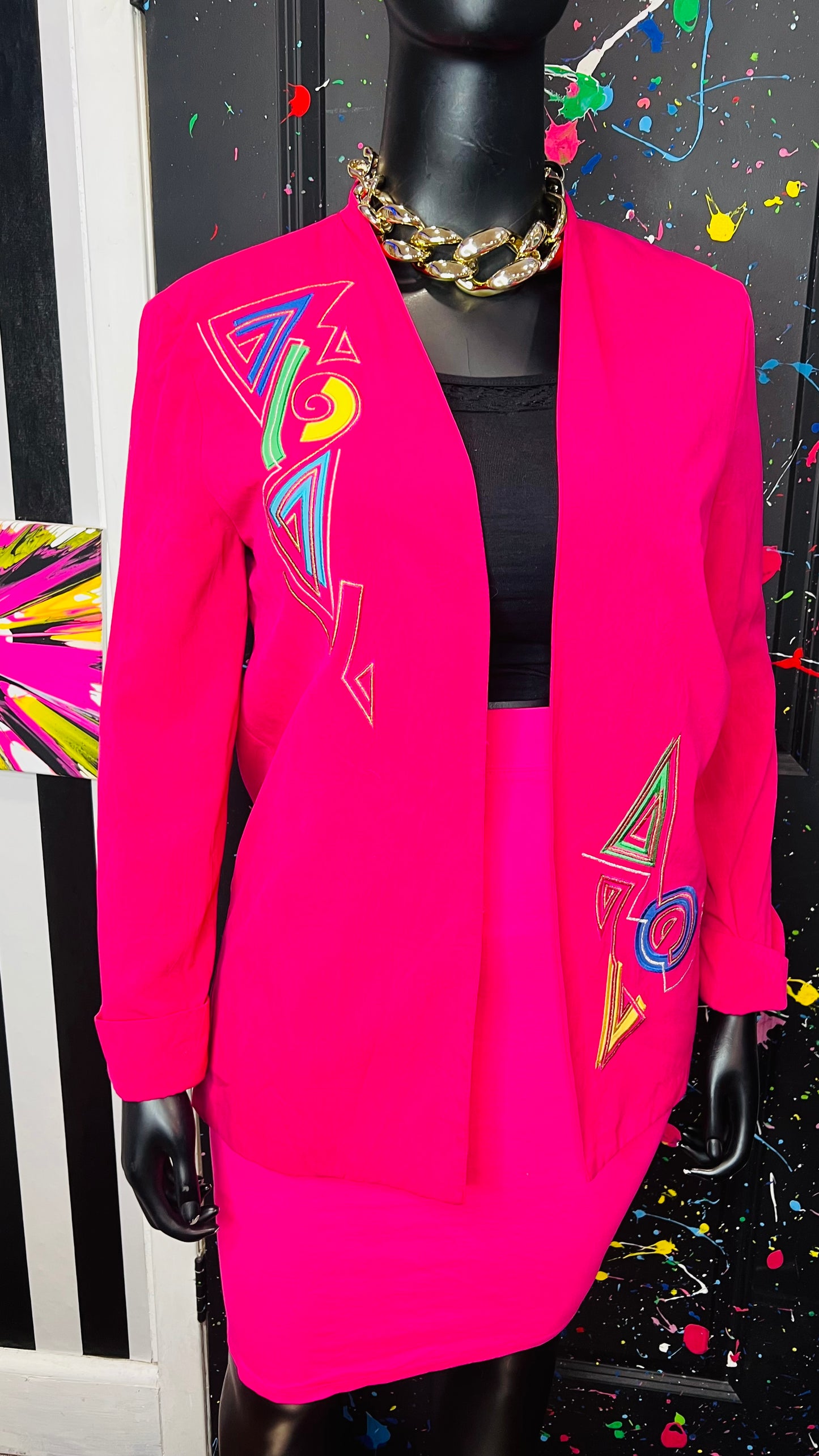 Vintage City Girl Pink Open Blazer (14)