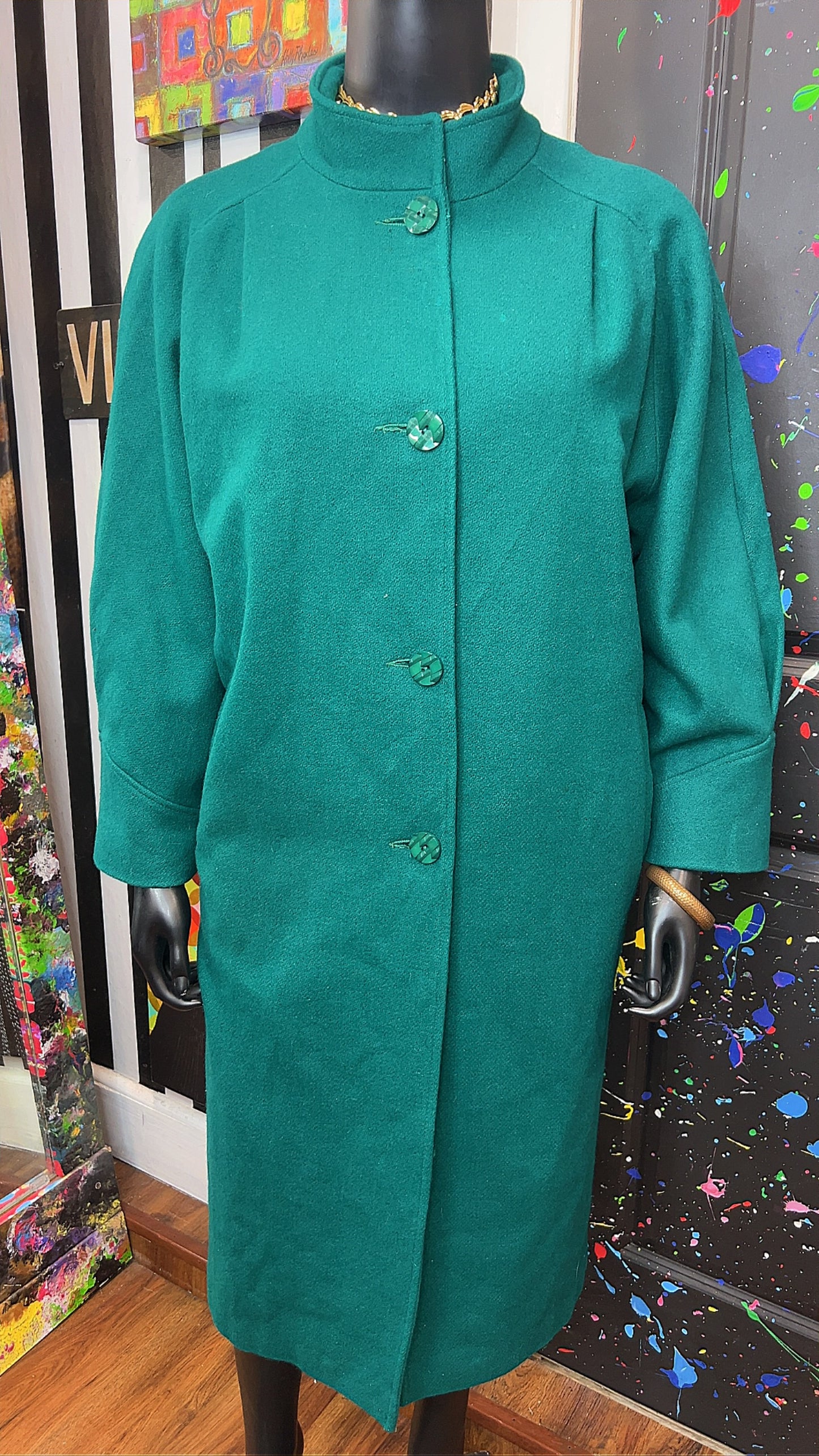 Vintage Green Wool Coat (18)