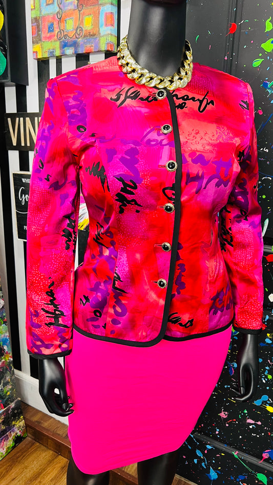 Vintage Picasso Style Corey B Blazer - 100% Silk (14)