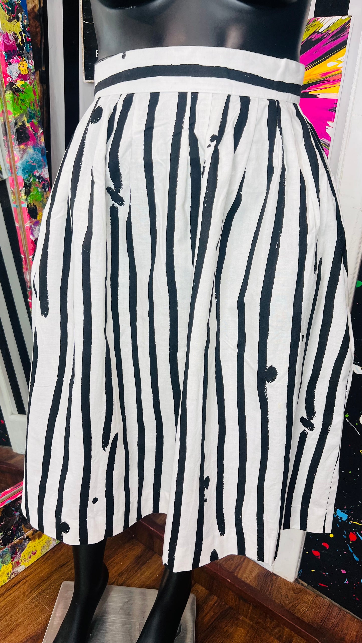 Vintage Striped & Dots Black & White Skirt (16)