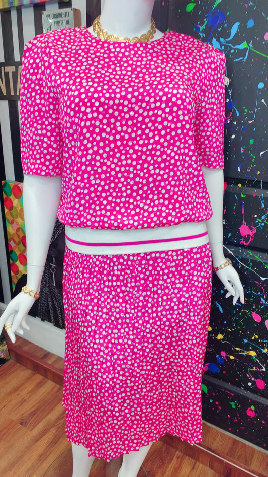 Pink & White Polka Dot Dress (18)